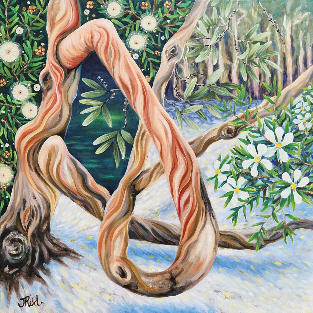 Painting of North Stradbroke beach.